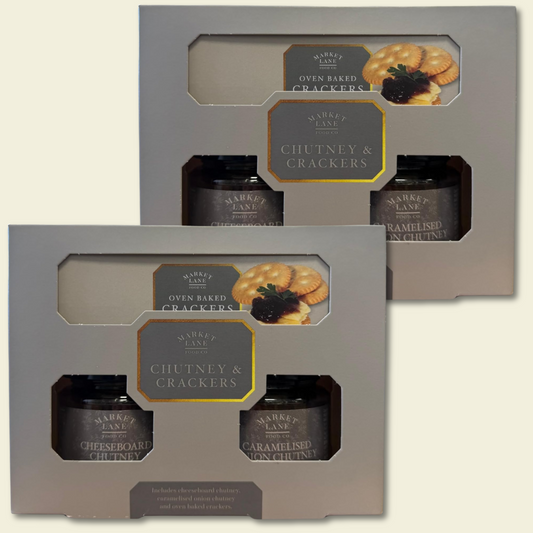 Chutney & Crackers Gift Set – Savoury Cheeseboard Favourites - 2 Pack