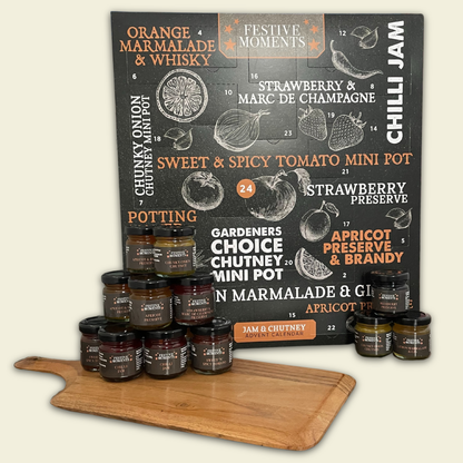 Gourmet Chutney Advent Calendar - Best Moments 24 Mini Jars of Luxury Chutney, Jam & Marmalade Advent Calendar Food Gift Hamper – Unique Christmas Hamper